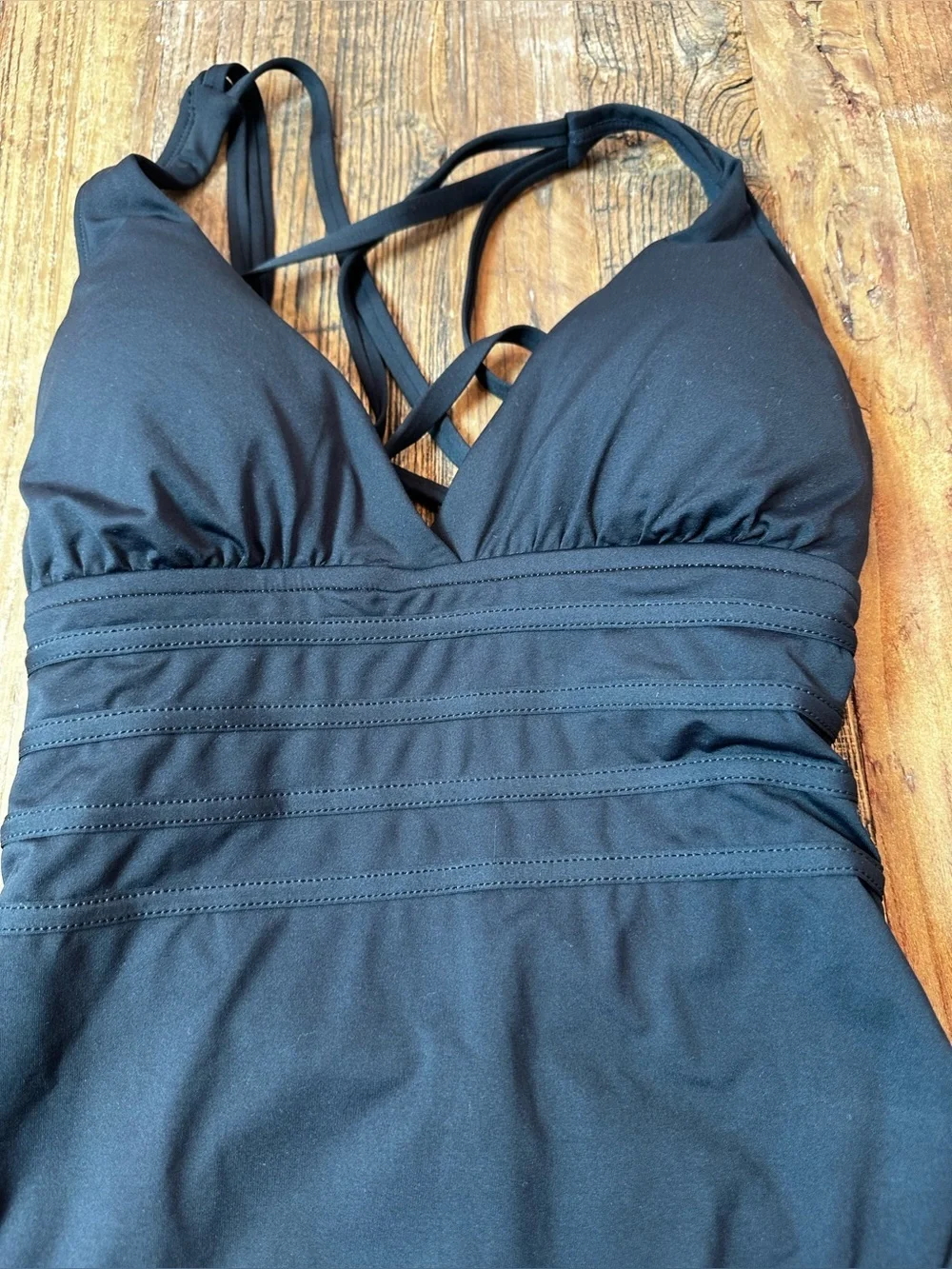 La Blanca Black One-Piece Swimsuit with Logo Tag